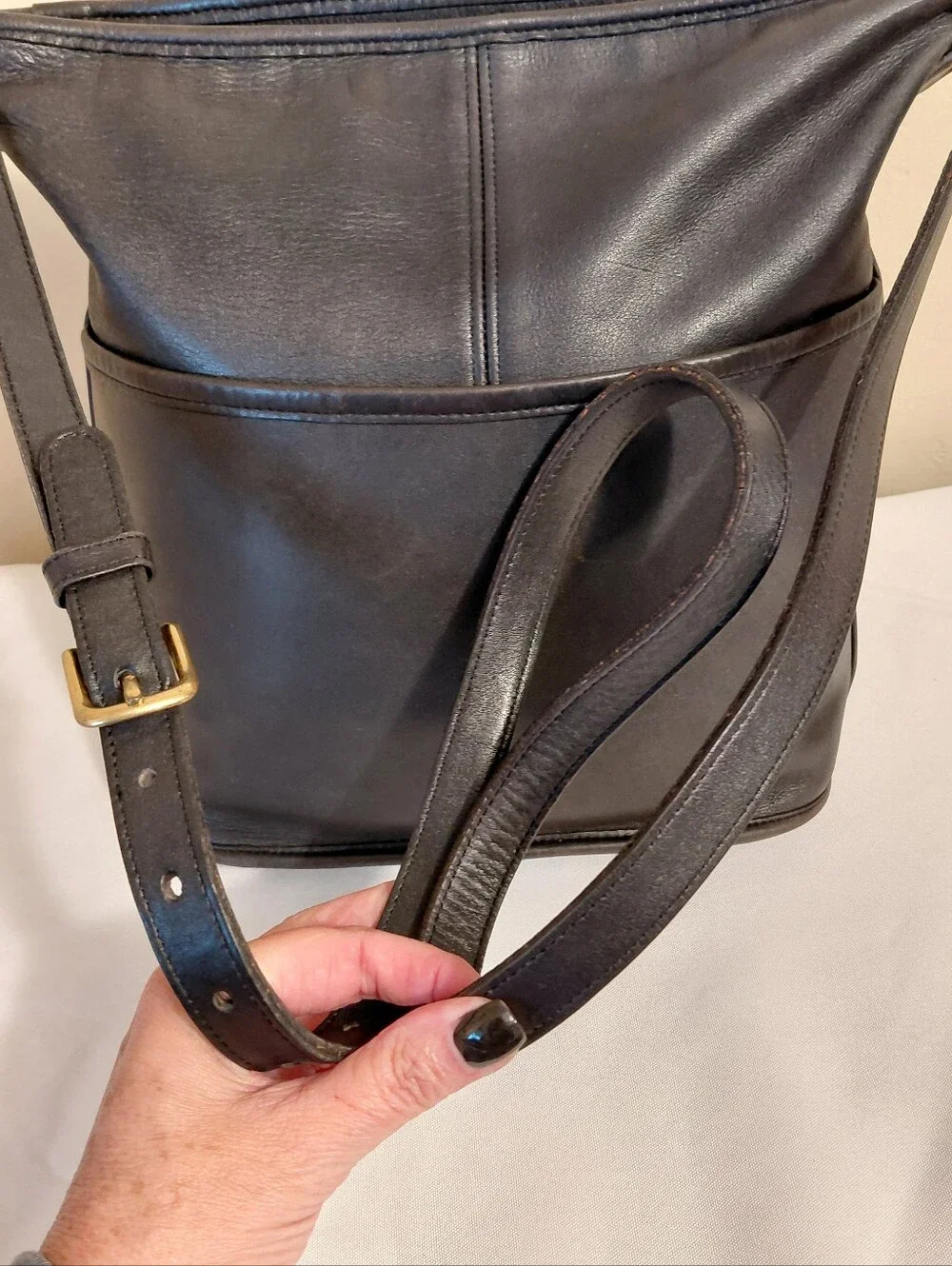 Coach Vintage Bleecker Bucket Bag, Black Leather.